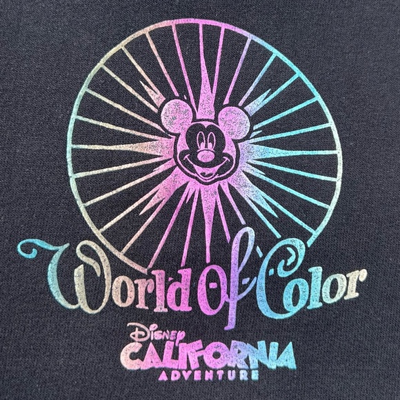 Disney Parks Hoodie DCA World of Color Zip Up Hooded Sweatshirt Black Junior XL - Picture 5 of 14